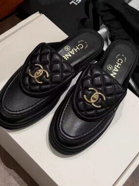Chanel Turnlock Mule Loafers